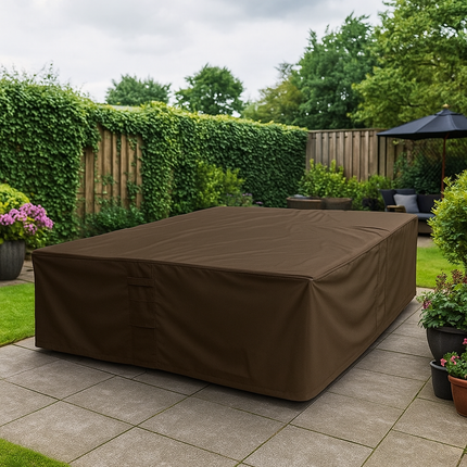Tuinsethoes rechthoekig 600D Luxe Donker Bruin