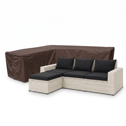 Tuinbankhoes ongelijke zijden links 600D Luxe Donker Bruin
