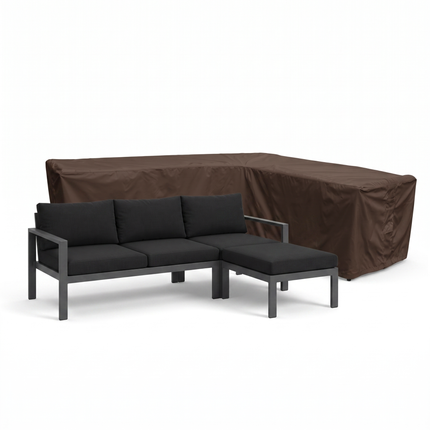 Tuinbankhoes ongelijke zijden rechts 600D Luxe Donker Bruin