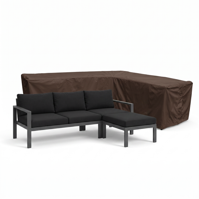 Tuinbankhoes ongelijke zijden rechts 600D Luxe Donker Bruin