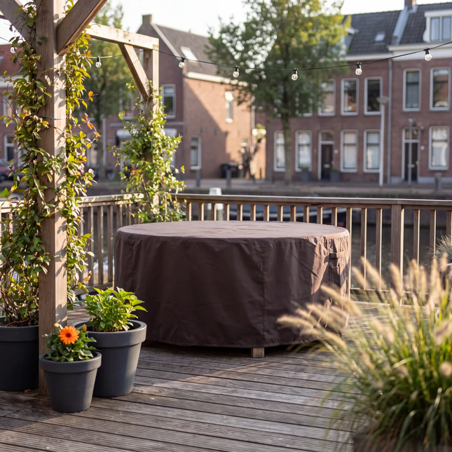 Tuinsethoes rond 600D Luxe Donker Bruin