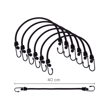 Set van 6 Snelbinders Elastiek
